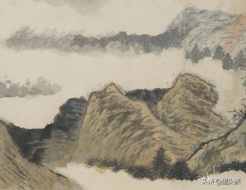 局部局部局部局部此图应为石涛游历天姥山桃源后作图赋诗,此卷画构图