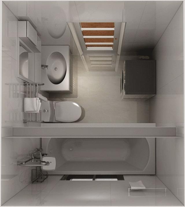 卫生间三维俯视图