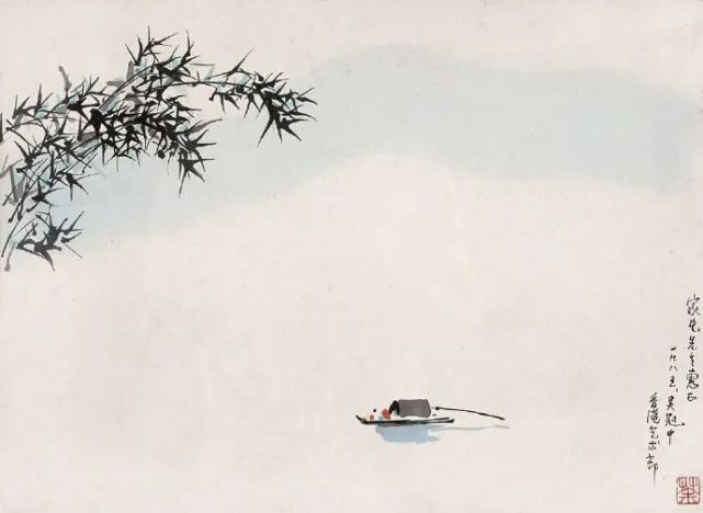 长江渺渺雨蒙蒙,自在扁舟一叶中