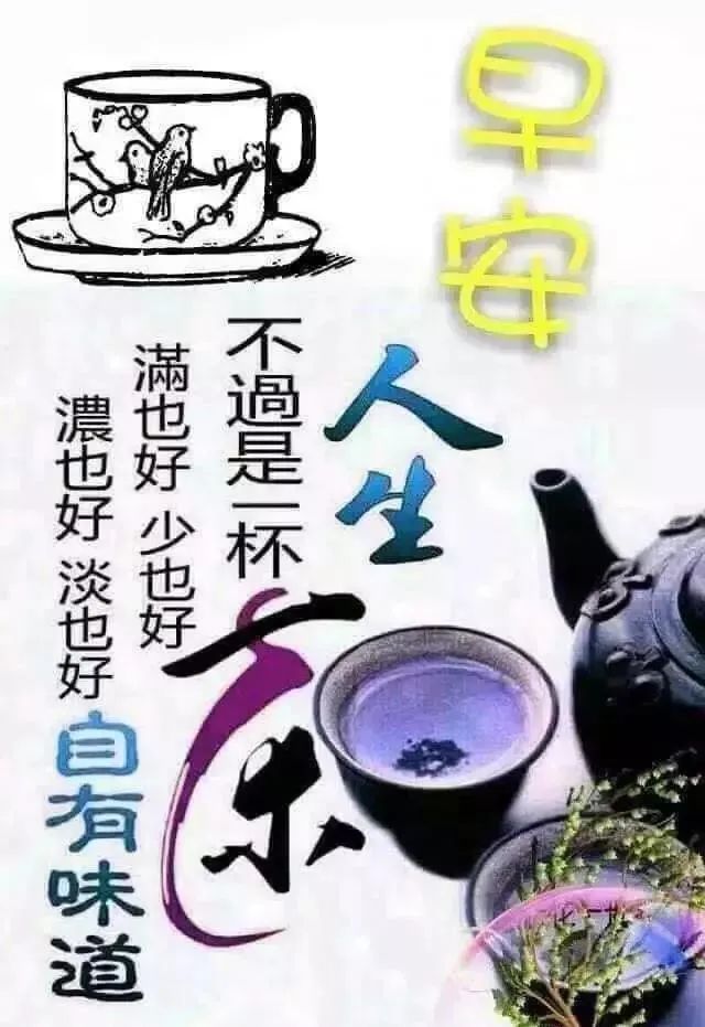 早安,人生不过是一杯茶,满也好,少也好,浓也好,淡也好,自有味道!