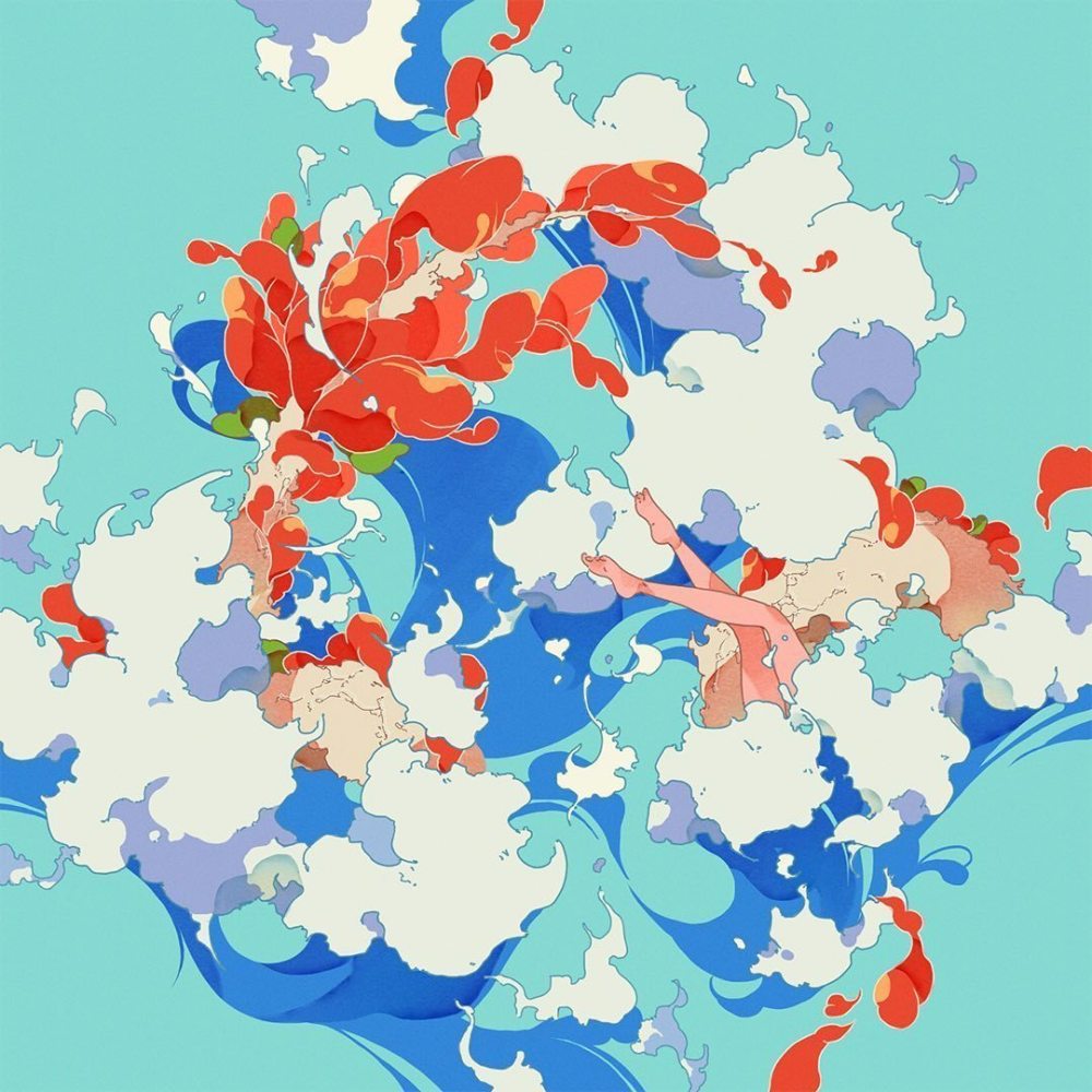 红与蓝插画师soojinins的一组人物插画