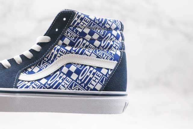 x off联名款高帮字母白蓝硫化板鞋|白蓝|高帮|板鞋|offwhite|vans
