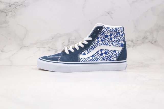 x off联名款高帮字母白蓝硫化板鞋|白蓝|高帮|板鞋|offwhite|vans