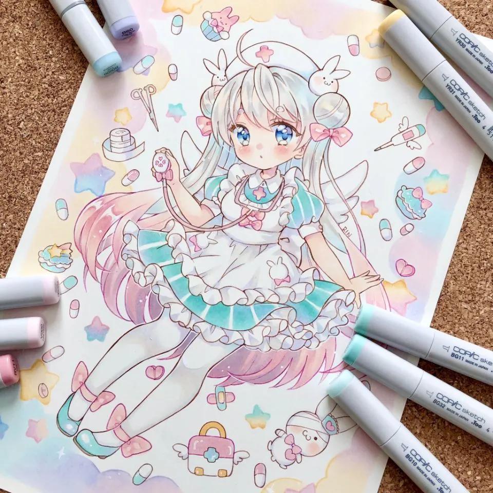 cg原画插画教程小白也能临摹的简单动漫人物手绘素材