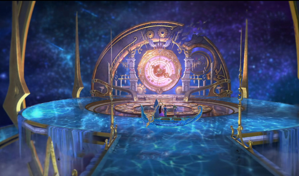 时间宫殿,反应着整个仙境的时间运转情况,变换着绿色,红色,黄色和蓝色