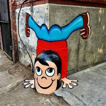 街道上的涂鸦绘画创意和艺术同在