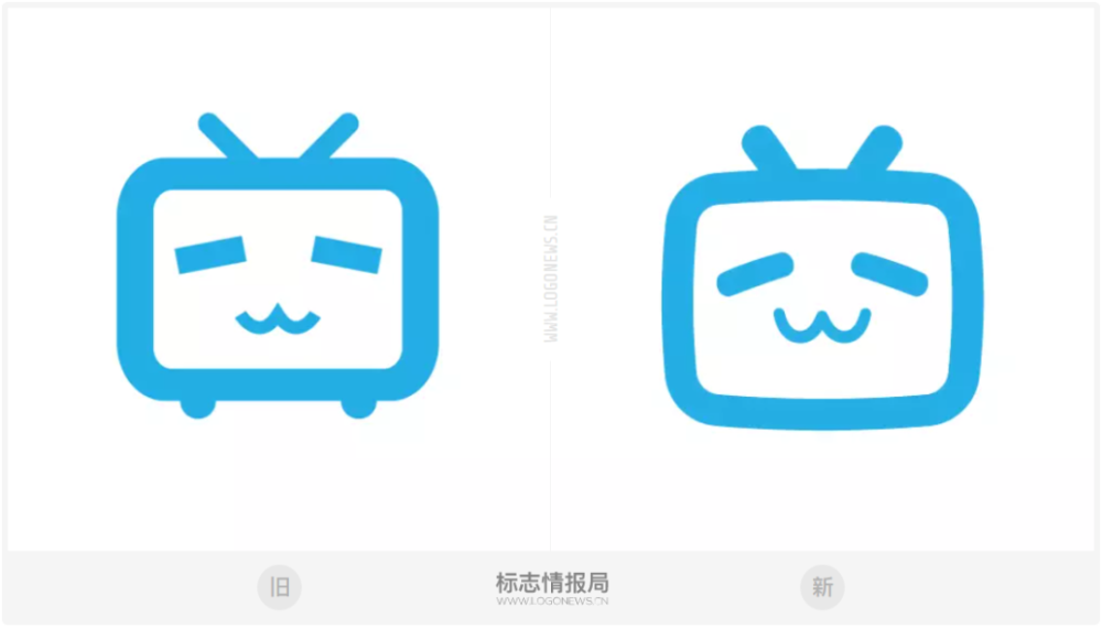 b站线条也增加了圆角电视的两只「眼睛」和「嘴巴」其次电视的两根
