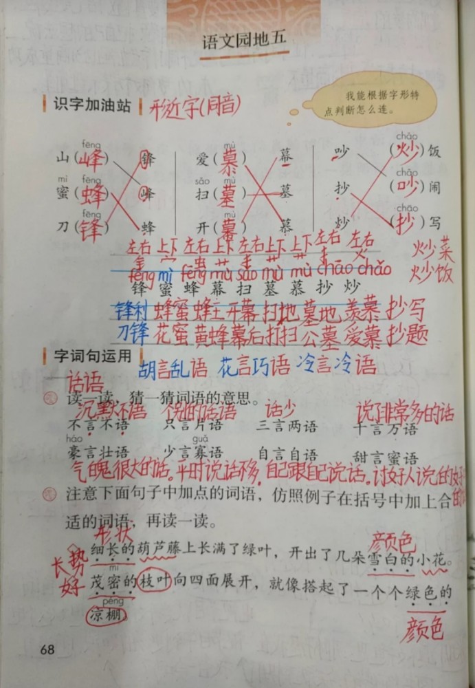 二年級語文上冊語文園地五課文筆記孩子預習的好幫手