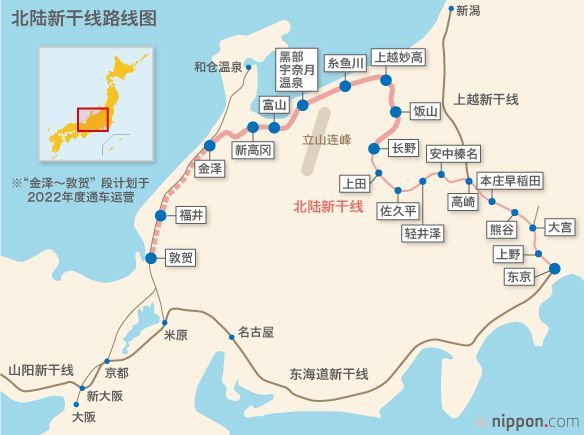 北陆新干线路线图
