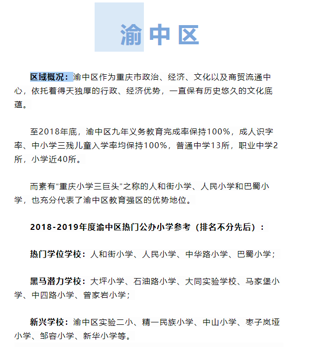 重庆热门口碑小学超全汇总,看看你的学校排名!