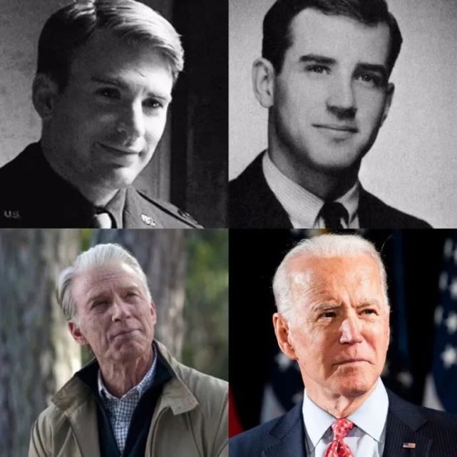 拜登和老年美队撞脸!美队:猎鹰你快接盾,我要去当美国总统了!