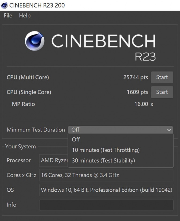 CPU最新测试软件CINEBENCH R23试玩