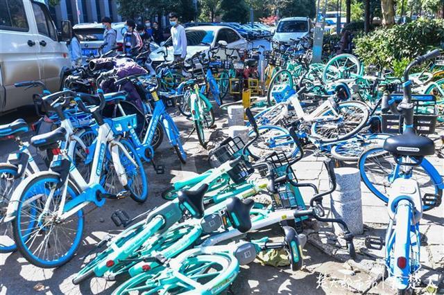 密集恐惧症慎入光谷金融港共享单车泛滥成灾