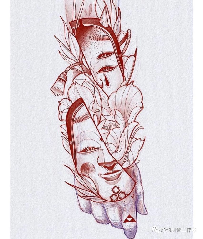 手背手背纹身刺青手稿