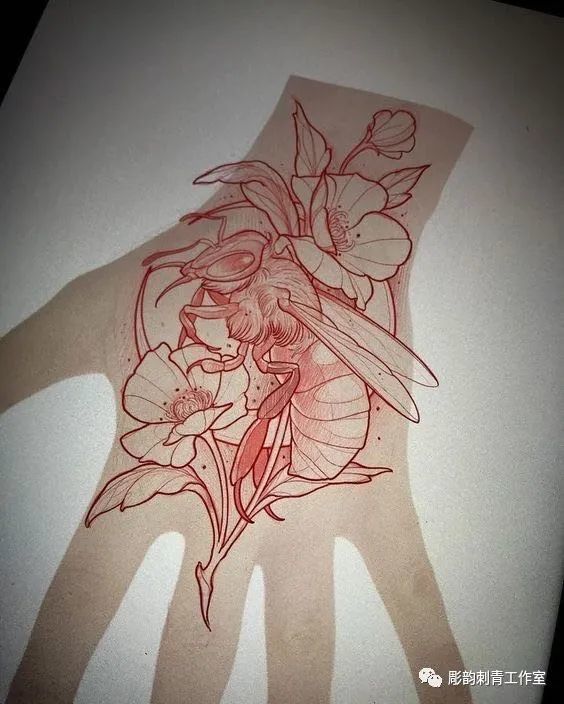 手背手背纹身刺青手稿