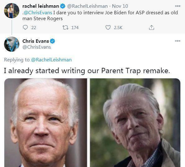 问他敢不敢用老年美队的扮相去采访拜登