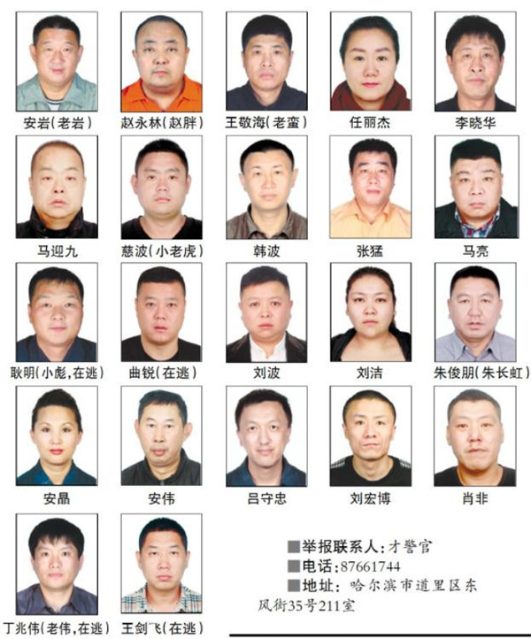 警方征集老岩黑社会组织线索