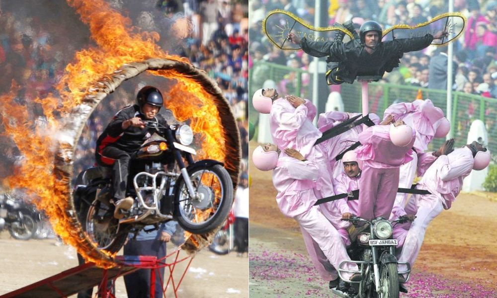 印军不是"马戏团"吗?挑战钻127米火圈阵,突发意外抬进抢救室