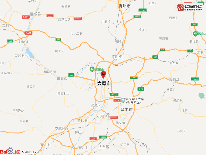 山西太原|山西太原市尖草坪区发生2.9级地震 震源深度20千米