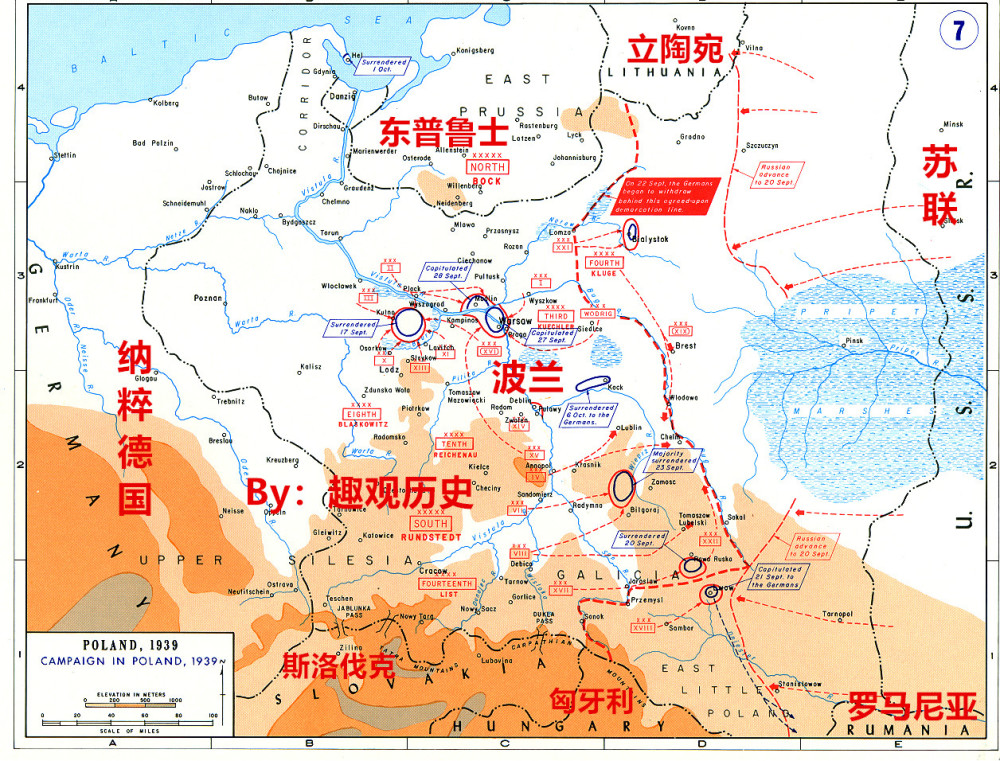 蘇德出兵瓜分波蘭形勢圖在流亡政府的領導下,逃往國外的波蘭軍人編