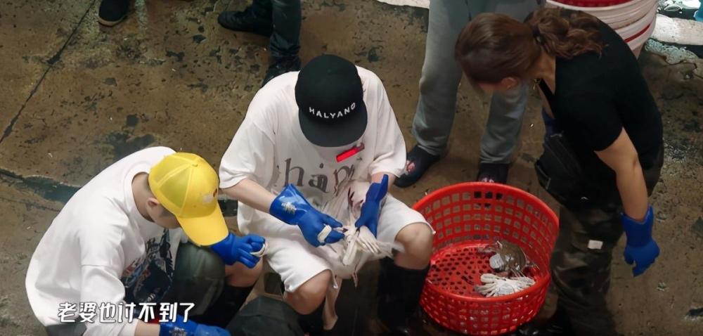 鹿晗做绑蟹工,纯素颜出镜成了表情包,手指被螃蟹夹出淤血_腾讯新闻