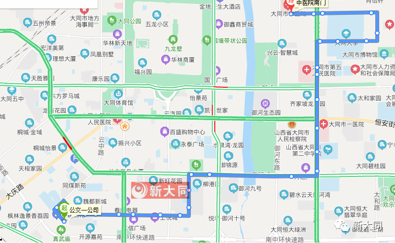 公交一公司,延兴路昌宁街口,魏都新城d区,魏都新城b区,南环西路昌宁街