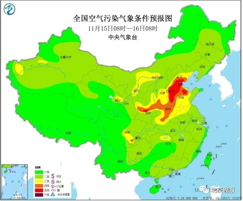 空气质量|北京今天预计中重度污染，恢复要到下周三，未来一周多阴雨天气