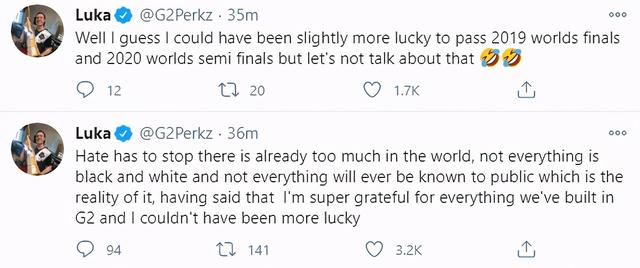 G2战队Perkz官宣发文确定离队，尚不知转会还是退役