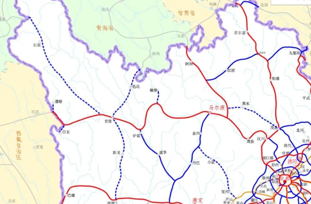 四川与接壤的7省市自治区中,仅与西藏,青海没有高速公路直连