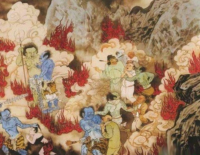 故事以及民间故事中,犯了上文所述之罪行的人会被下方到第九层地狱