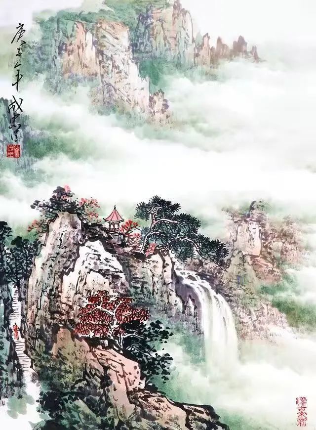 群山丛立,瀑布流泻——成忠臣笔下的庐山魂_腾讯新闻