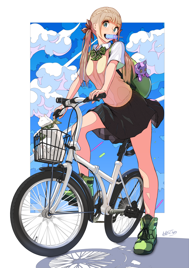 二次元高清美图欣赏137少女的骑行