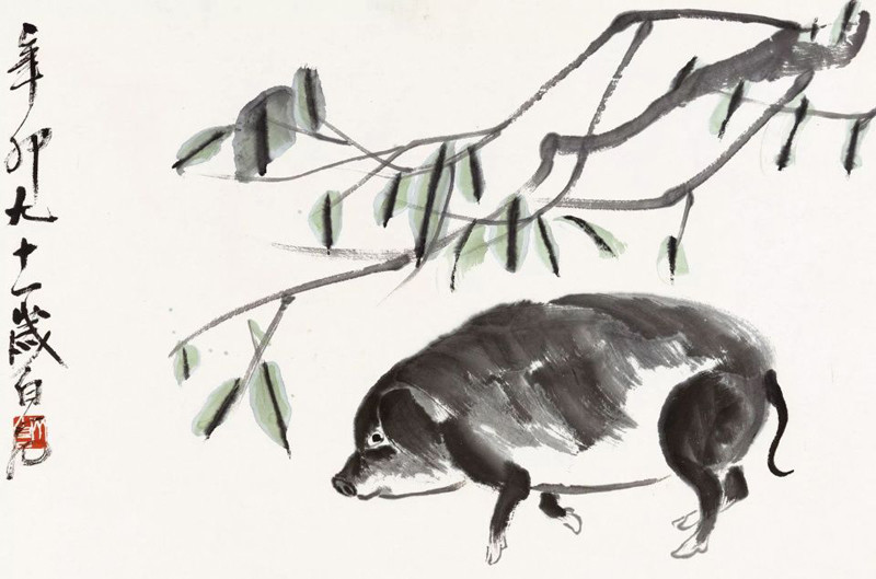 齐白石|齐白石不画虾徐悲鸿不画马，让他们挑战画猪，谁更强？