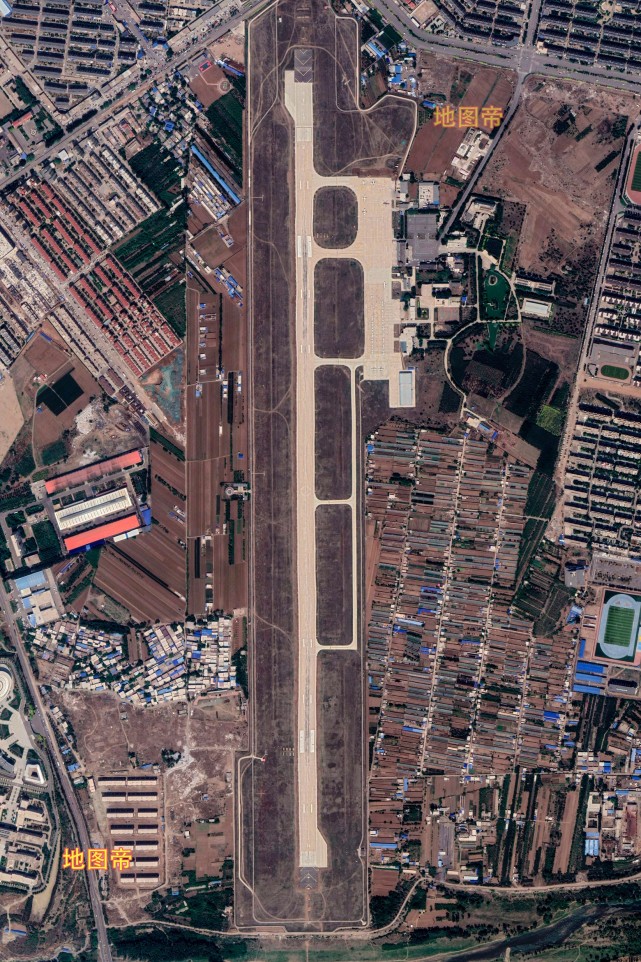 航拍辽宁朝阳机场是中国民航大学朝阳飞行学院的飞行训练场