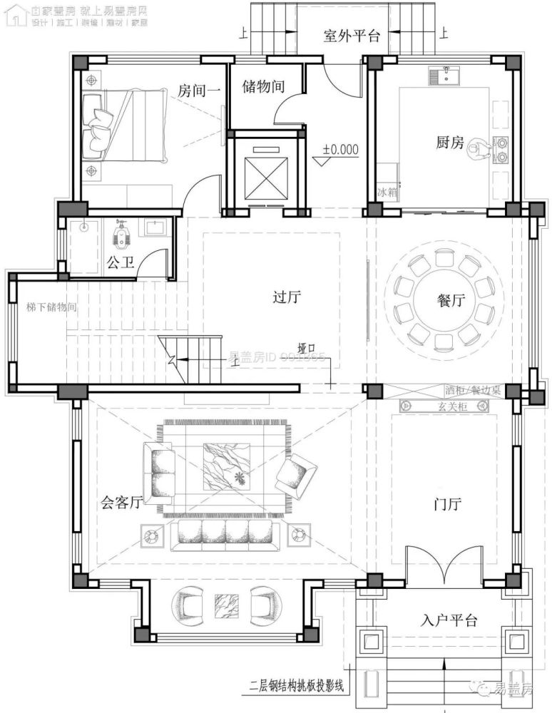易盖房丨13.9m×15.2m,福建泉州带电梯新中式别墅改造项目