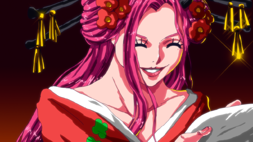 路飞等人继续前进与娜美和乌索普的狼狈不堪相比,作为凯多之女的大和