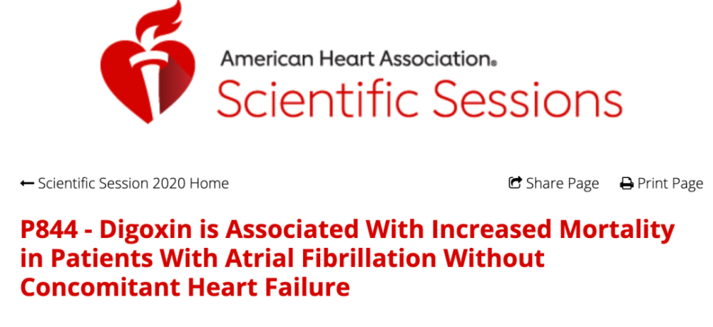 房颤|OMG！房颤患者 用地高辛，死亡率增加123％！