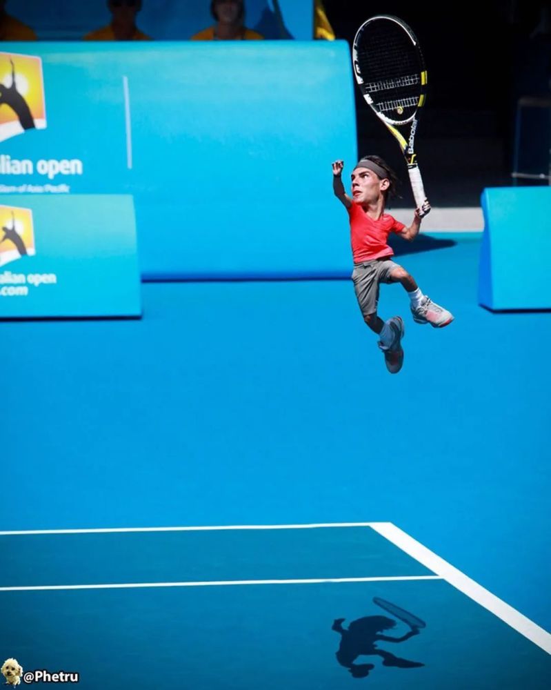 一组网球图!球场上缩小版的球员太可爱了