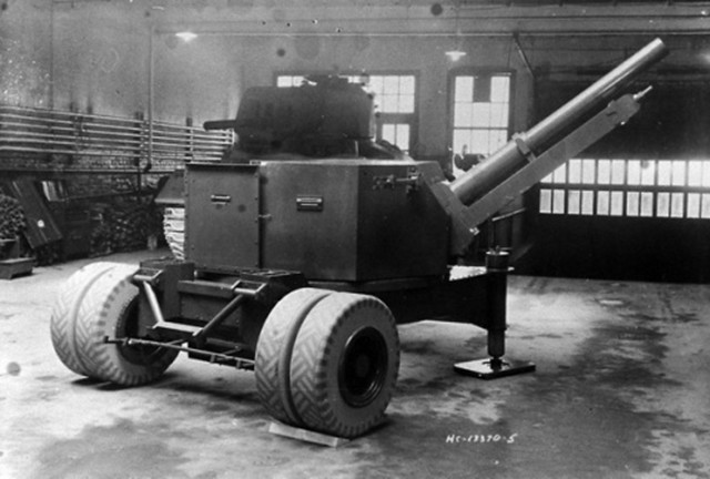 二战美国拖曳式装甲炮塔移动的小型碉堡可反坦克可防空