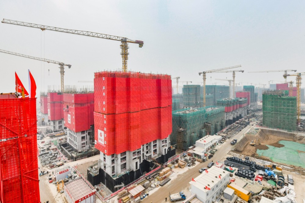 柴志成|壮观！施工量前所未有，雄安容东片区千栋安置房拔地而起
