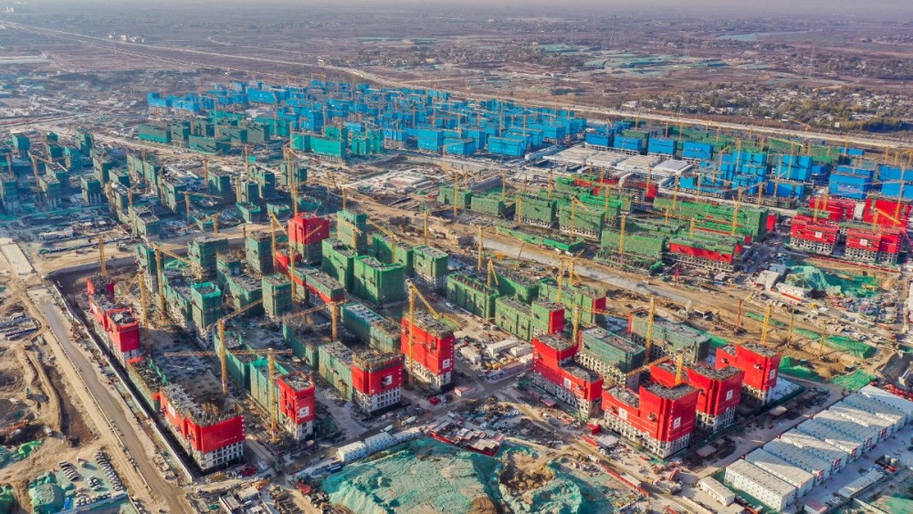 柴志成|壮观！施工量前所未有，雄安容东片区千栋安置房拔地而起