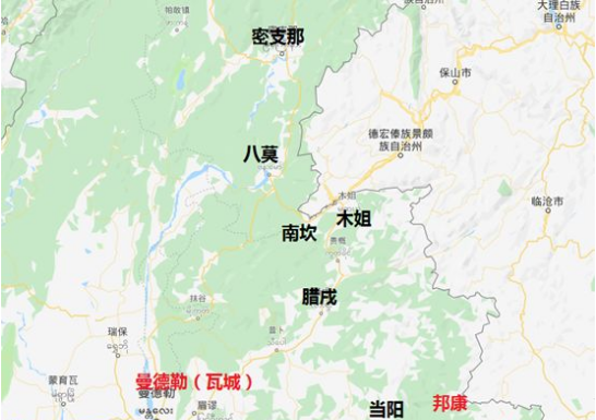 緬甸北部主要城鎮地圖(數據地圖)上緬與周邊國家山水相連,歷史上與