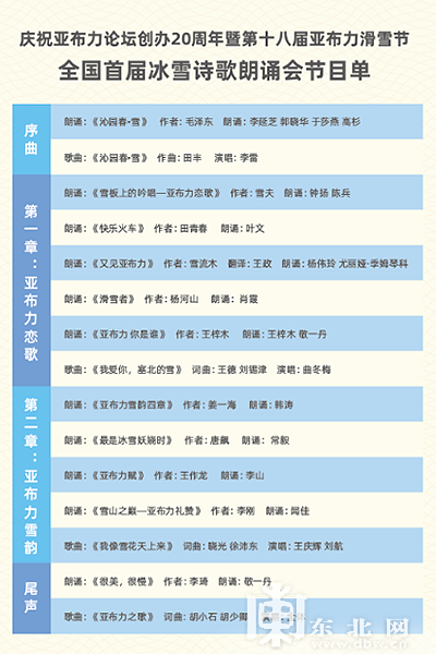 哈尔滨大剧院|第十八届亚布力滑雪节丨全国首届冰雪诗歌朗诵会21日精彩呈现