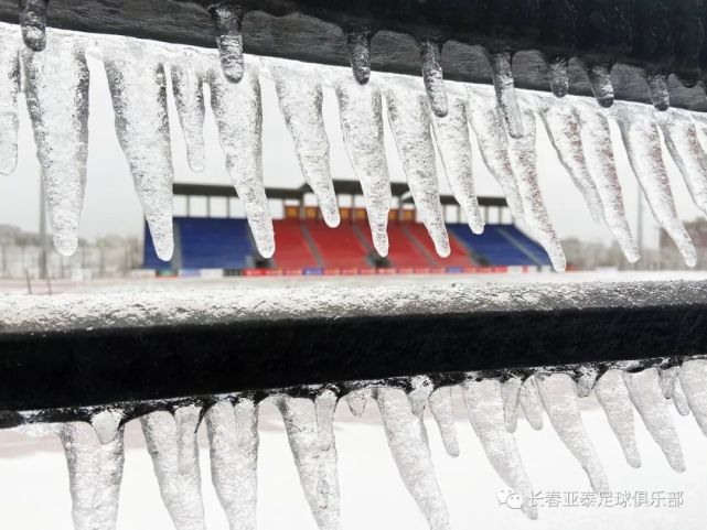 图说亚泰基地亚泰净月基地独有之美被冻住的冰刻足球