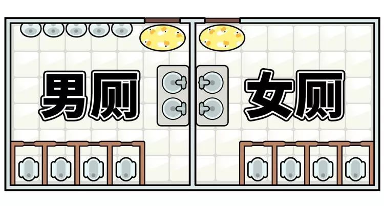 每一服饰都在上厕所方面 展现出了特殊的难度 通常 男女厕占地面积