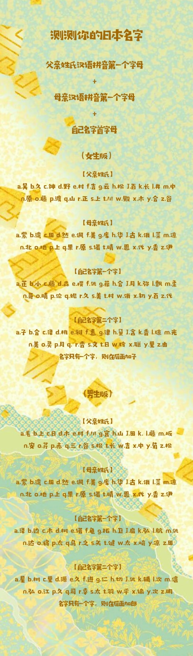 测试 你的日文名竟然是 日文