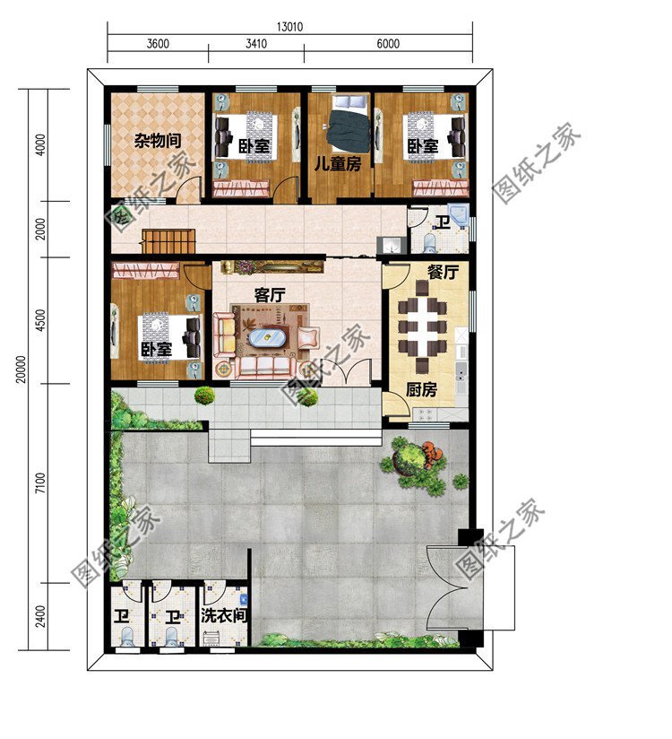 農村帶院子平房設計圖,有全套施工圖,給要建房的朋友_騰訊新聞