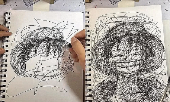 美术学生乱画作品火了就算乱画也好看功底还是很深厚的