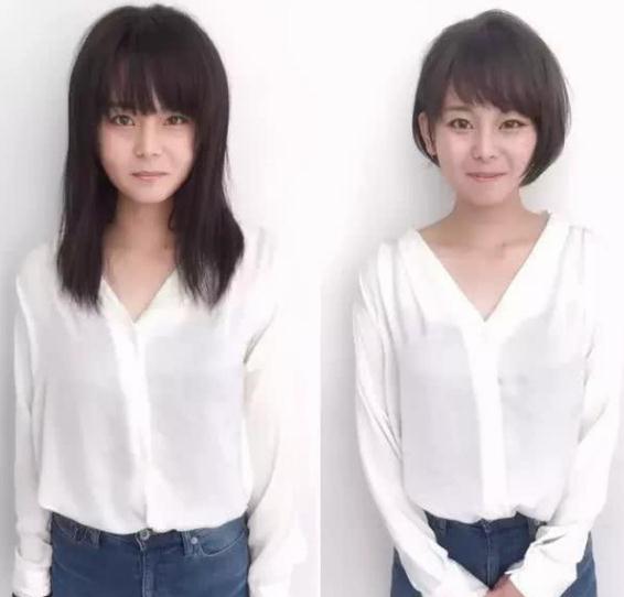 日本妹子剪完短发后的对比照:短发果然有"毒"_腾讯新闻