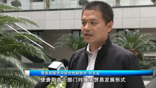 讲座上,刘玉龙以"服务贸易形势与政策"为主题,对国内外的服务贸易形式